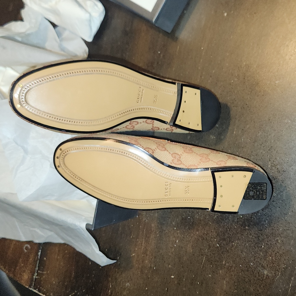 NIB Gucci Jordaan Loafers Silver Multi/ 35.5 - Picture 10 of 13
